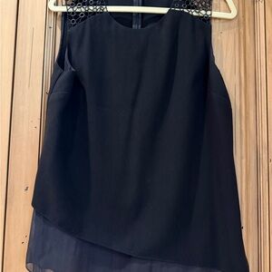 Elie Tahari Black Sleeveless Blouse